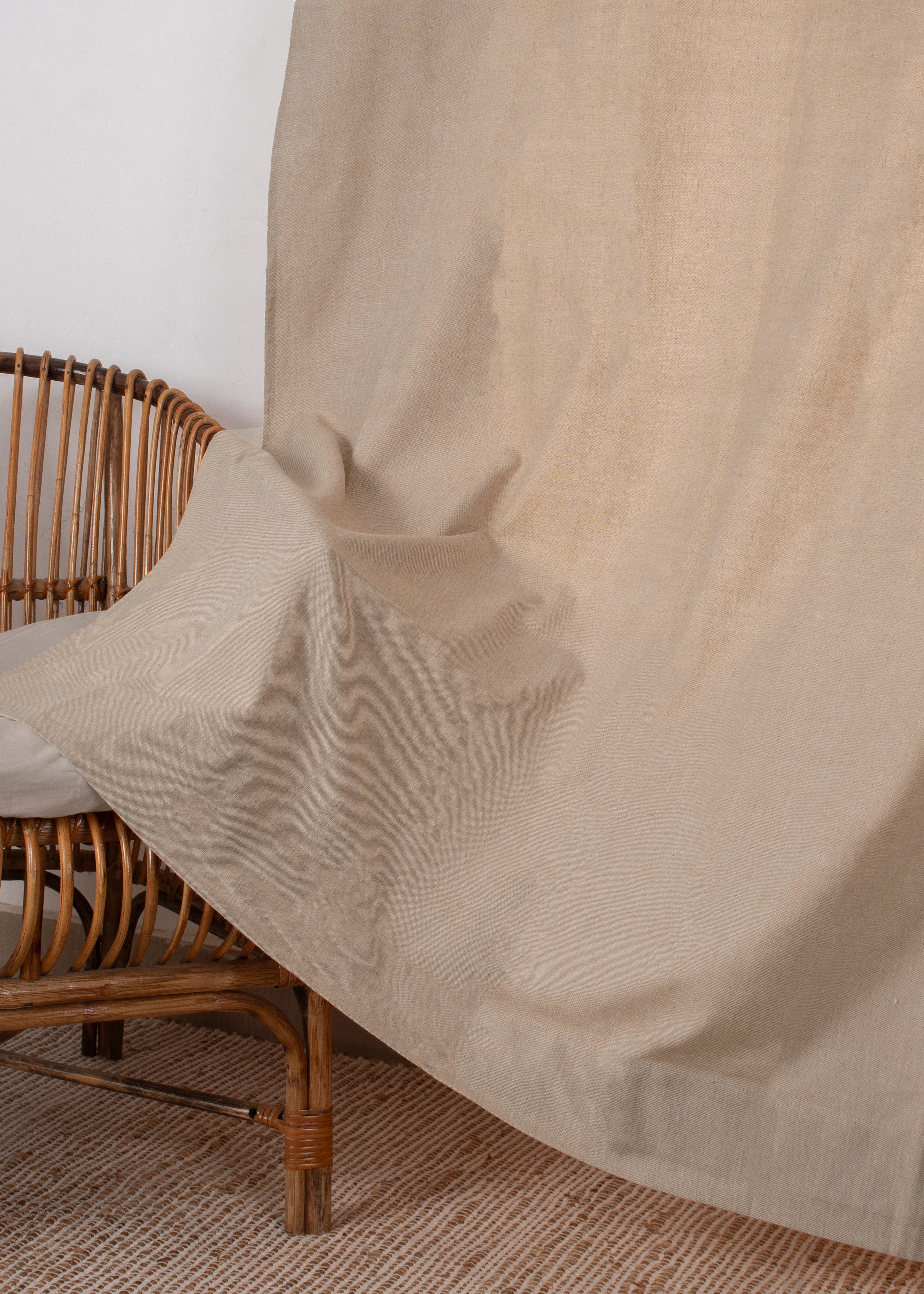 Pink Sand Solid Linen Cotton Fabric - Room darkening - Pink