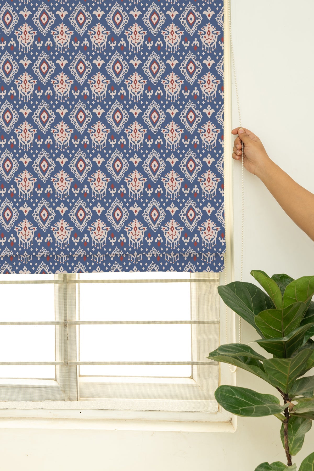 Durbar 100% Customizable Cotton floral blind for living room - Room darkening - Multicolor