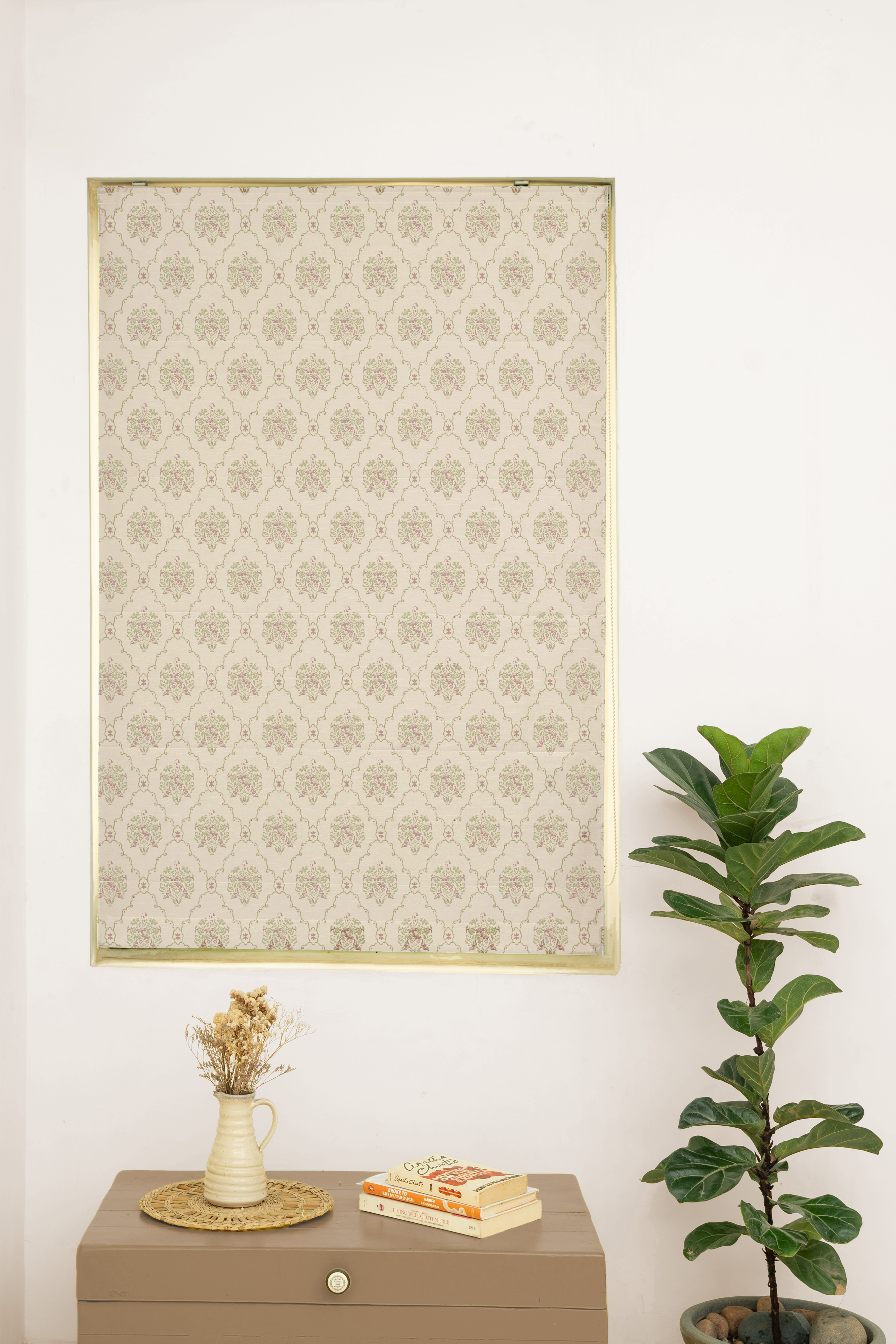 Fable 100% Customizable Cotton floral blind for living room - Room darkening
