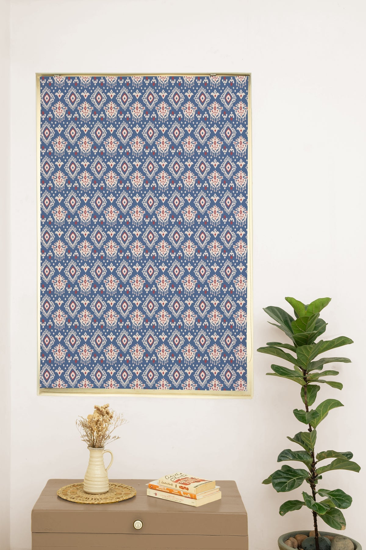 Durbar 100% Customizable Cotton floral blind for living room - Room darkening - Multicolor