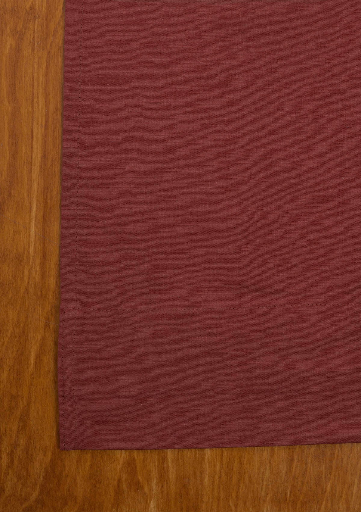 Crimson Red 100% Cotton Plain Curtain for living room & bedroom - Room Darkening - Single Piece