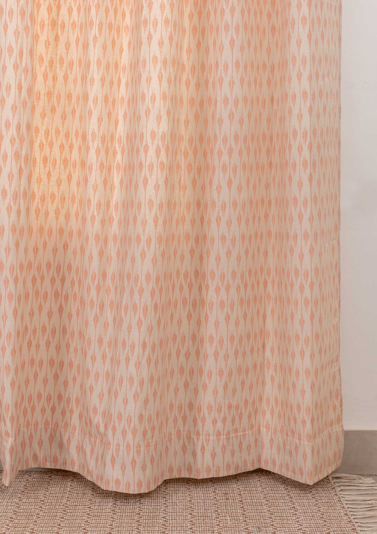 Chenab 100% cotton ethnic curtain for living room - Light Reduction - Beige - Single Piece