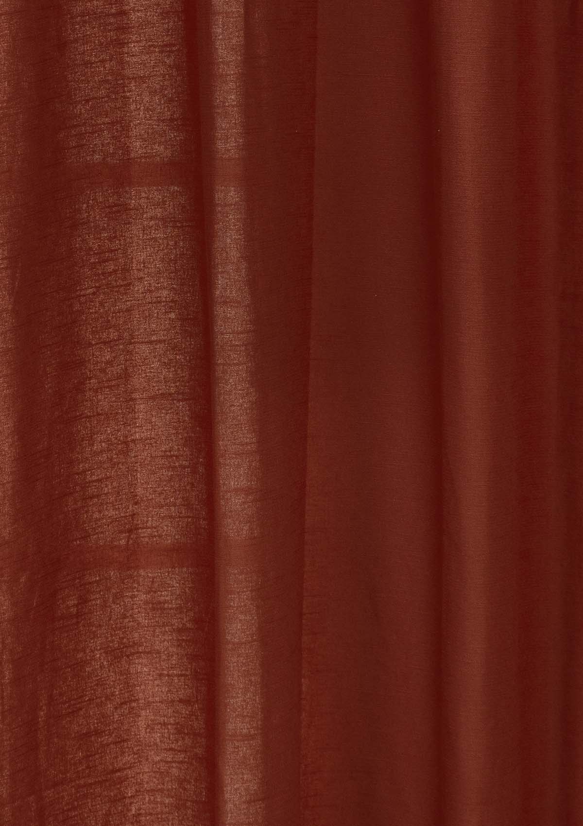 Solid Brick Red 100% cotton plain curtain for bedroom - Room darkening - Single Piece