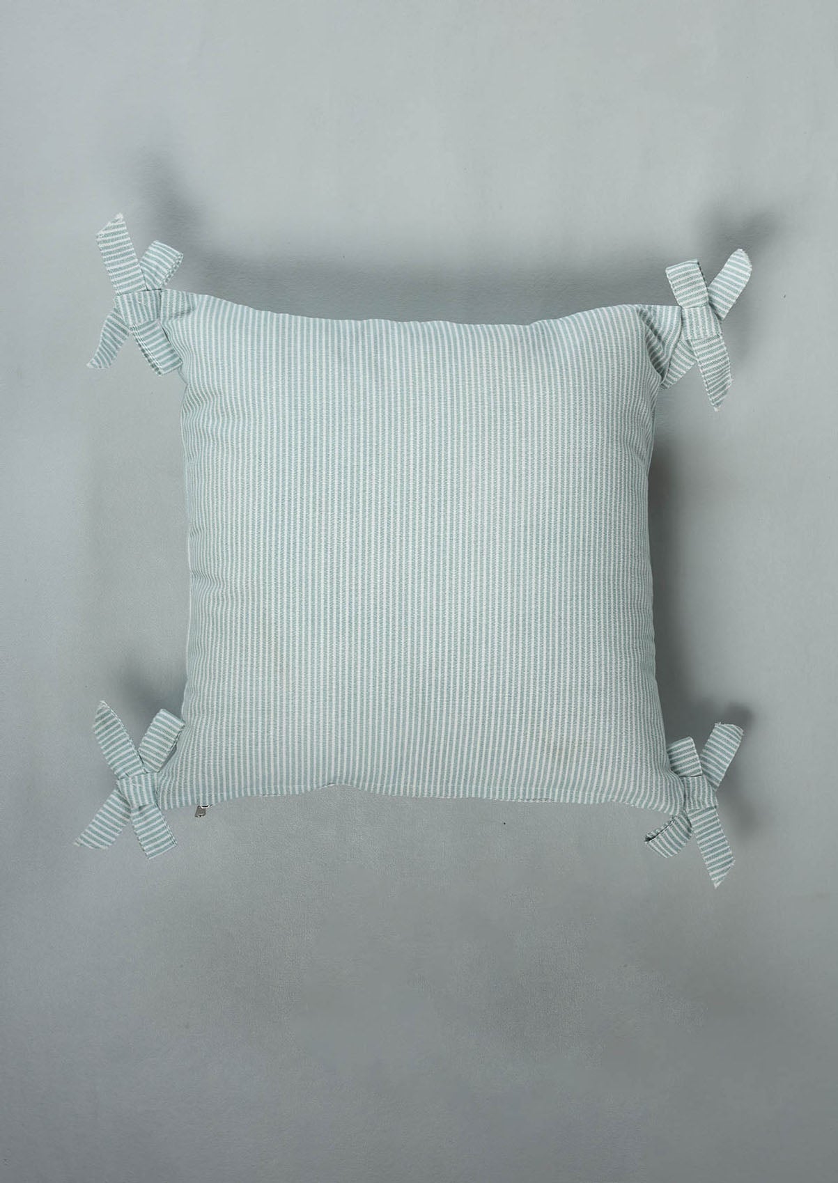 Belle Teal Embroidered 100% Cotton Cushion Cover For Sofa