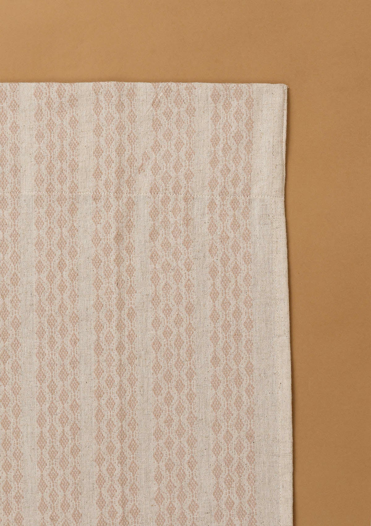 Biscotti Beige Textured 100% Cotton Linen Curtain For Living Room | Light Filtering | Single Piece