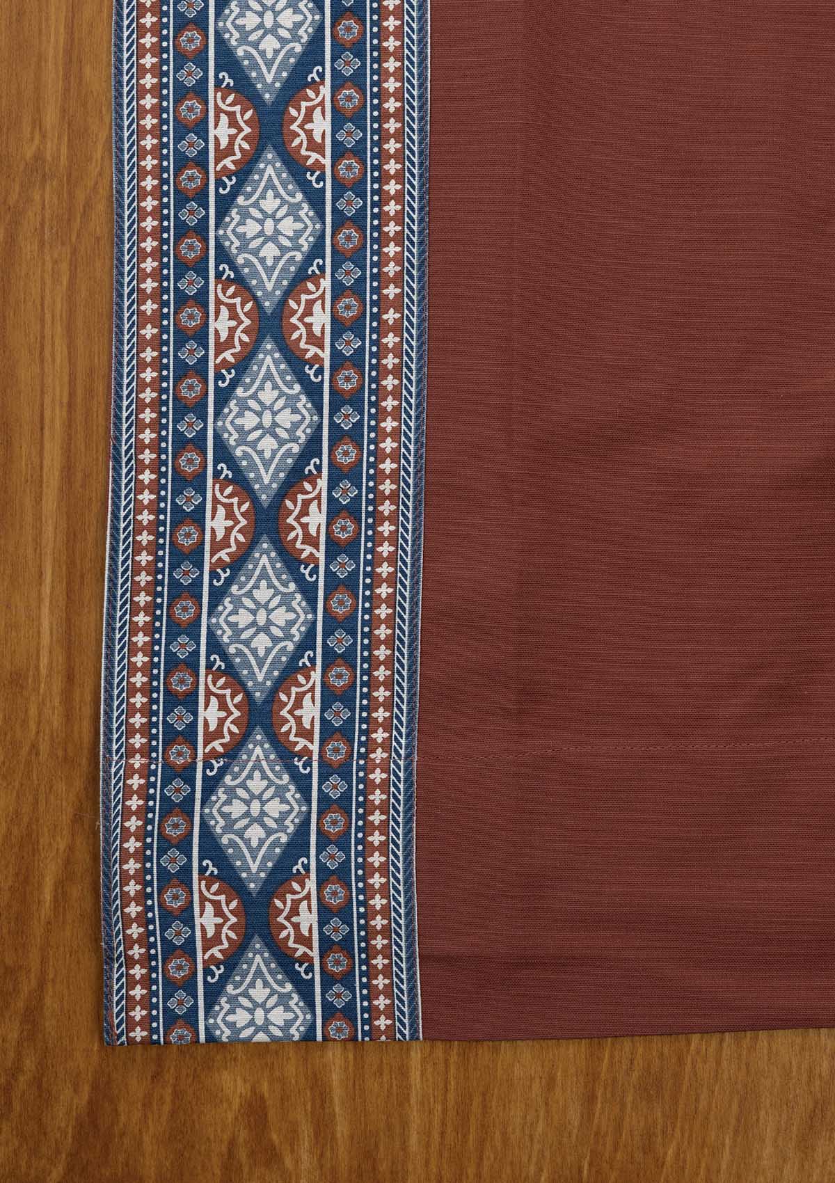 Tara Brick Red Printed Cotton Fabric