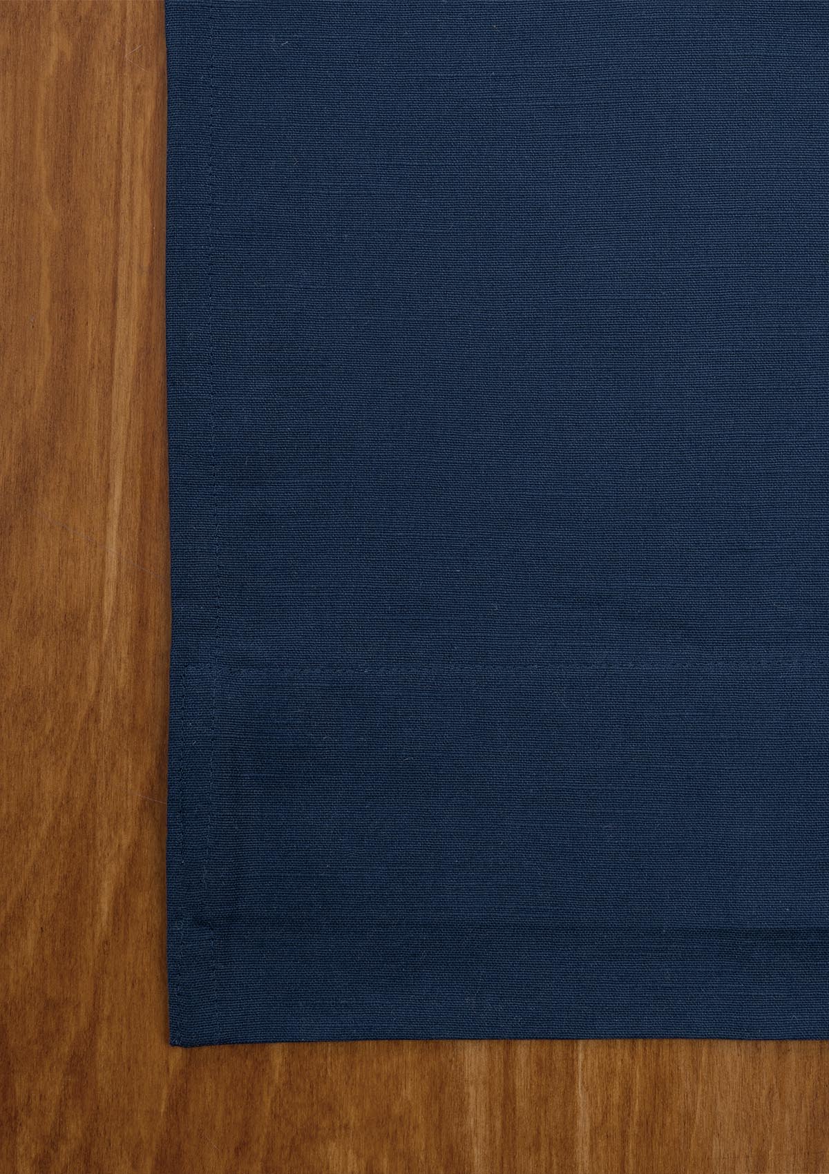 Indigo Blue Solid Slub Cotton Fabric