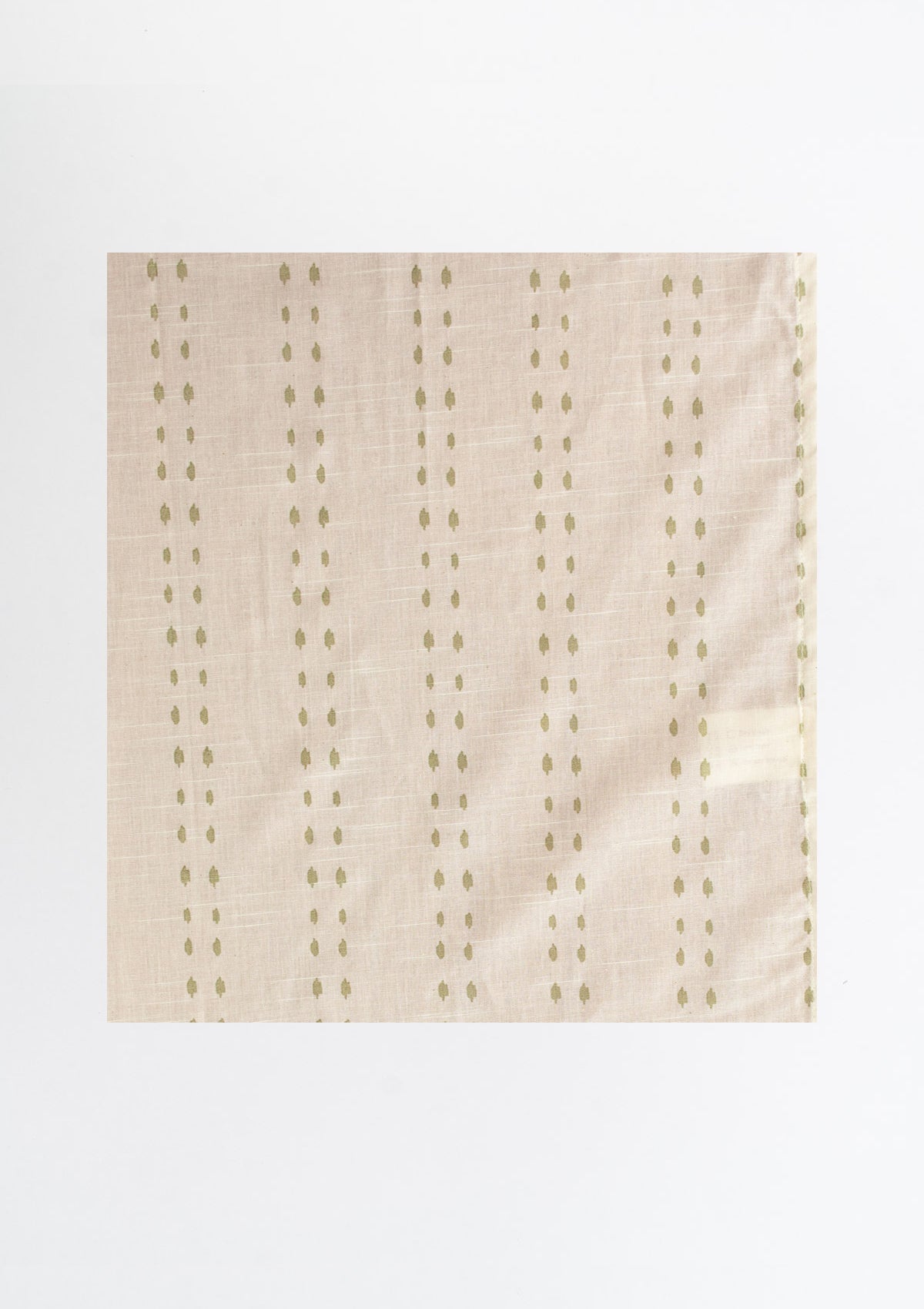 Dew Herb minimal design 100% Cotton Sheer Fabric for Living room & bedroom - Light filtering - Herb Green