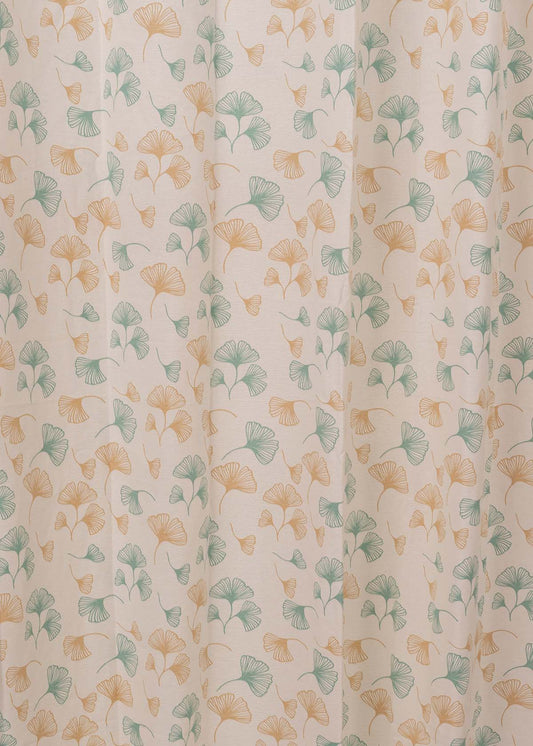 Gingko printed cotton Fabric - Nile Blue