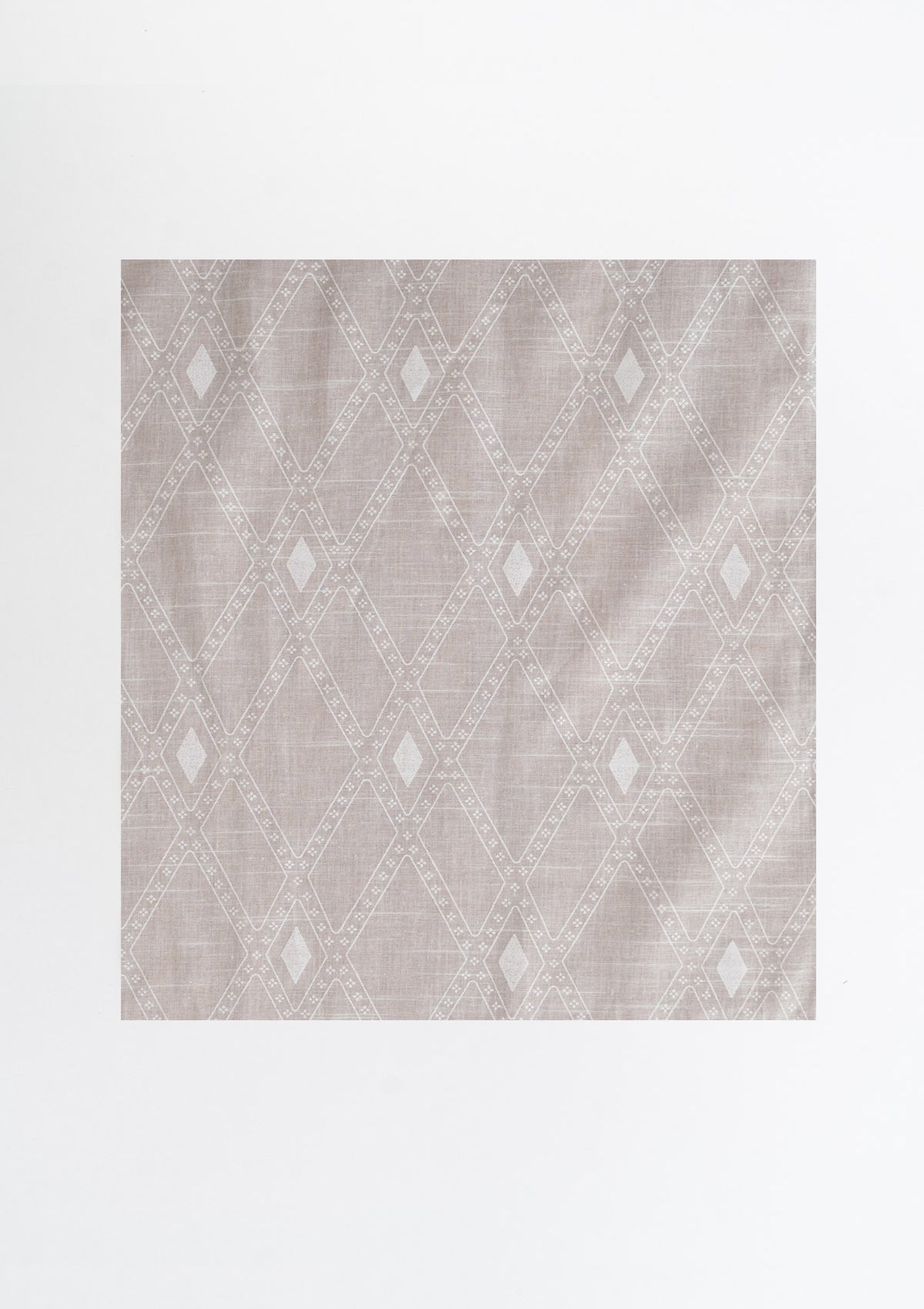 Haze Geometric pattern 100% cotton sheer Fabric - Light Filtering - White
