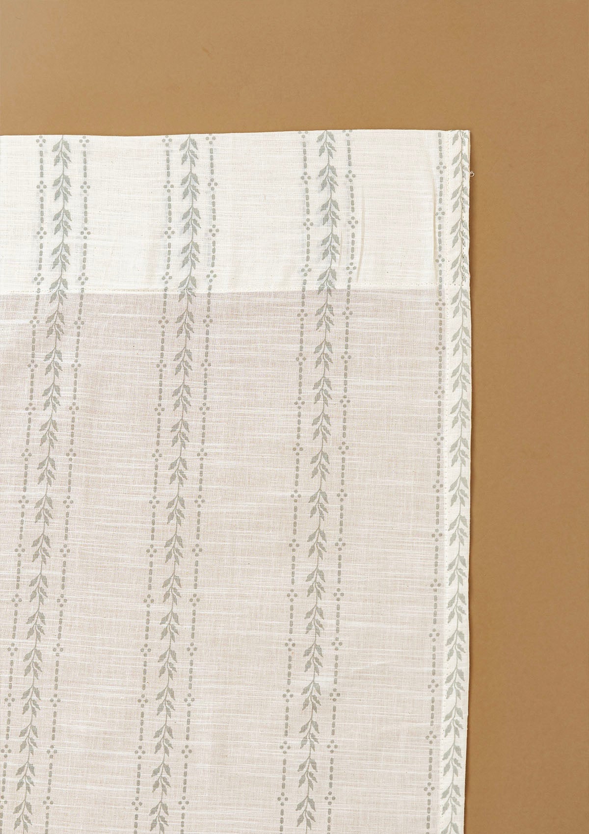 Juniper Green Floral Printed 100% Cotton Sheer Curtain For Living Room | Light Reduction | Single Piece
