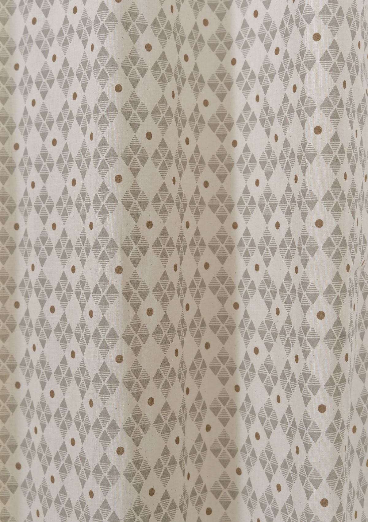 Mirage 100% cotton geometric sheer curtain for living room - Light filtering - Grey - Single - Single Piece