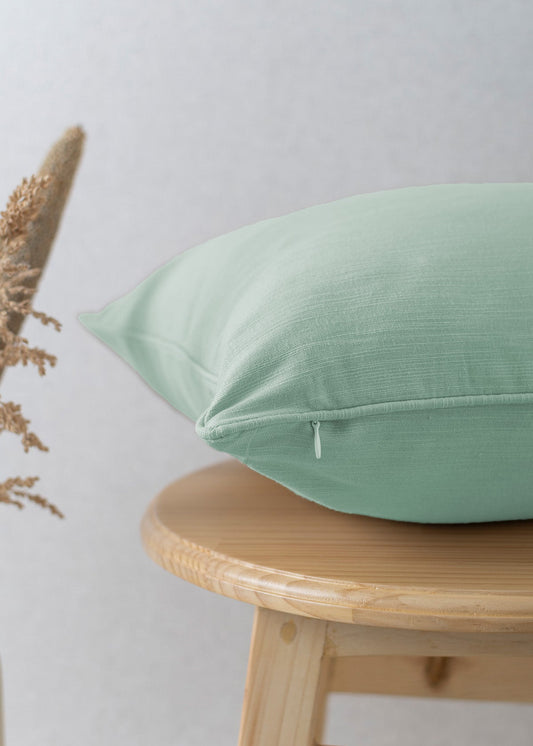 Solid Nile Blue 100% cotton plain cushion cover for sofa