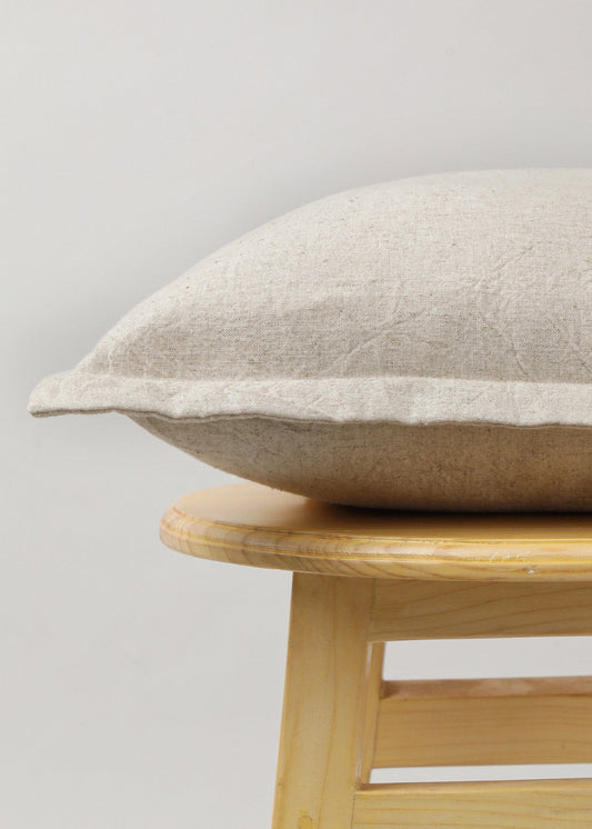 Solid Beige Linen plain cushion cover for sofa