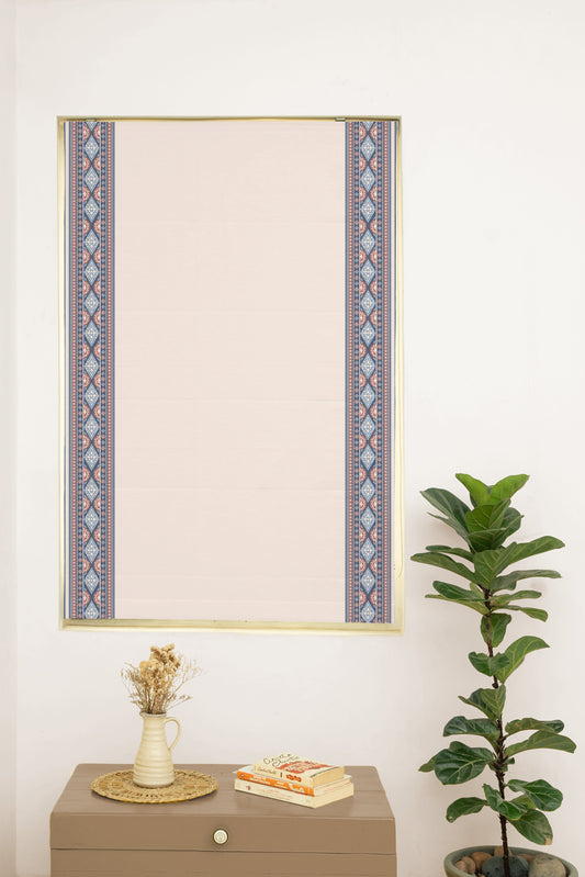 Tara Cream 100% Cotton with Trim Customizable blind for livingroom & Bedrooms - Light Reduction - Cream