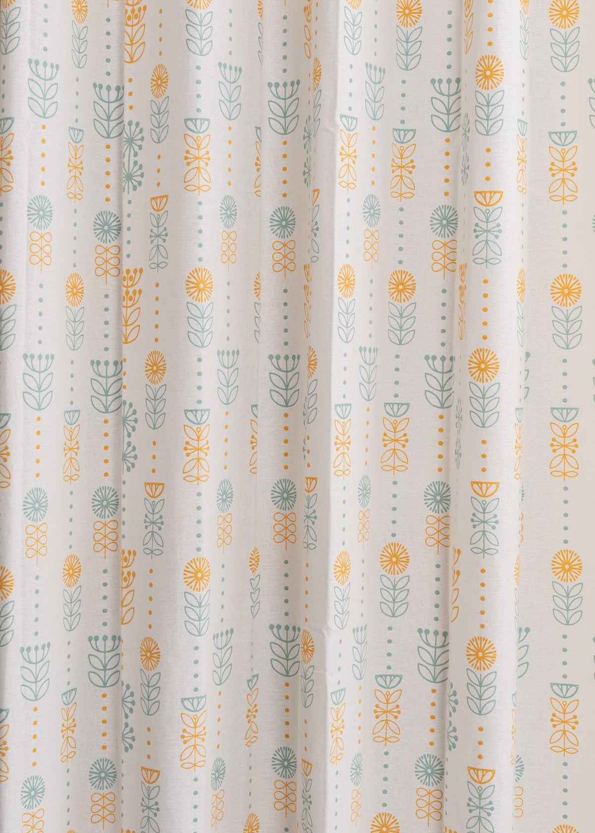 Wild Bouquet 100% cotton floral curtain for Living room & bed room - Light Reduction - Yellow - Single Piece
