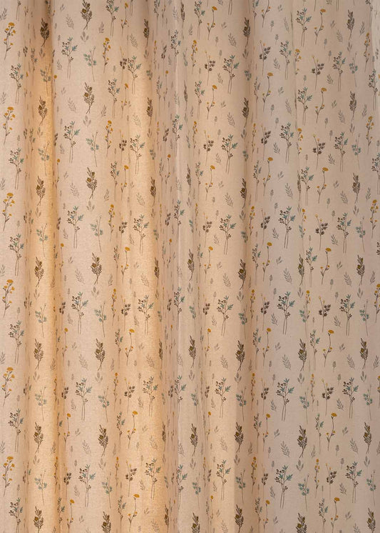Blooming Meadows printed cotton Fabric - Beige