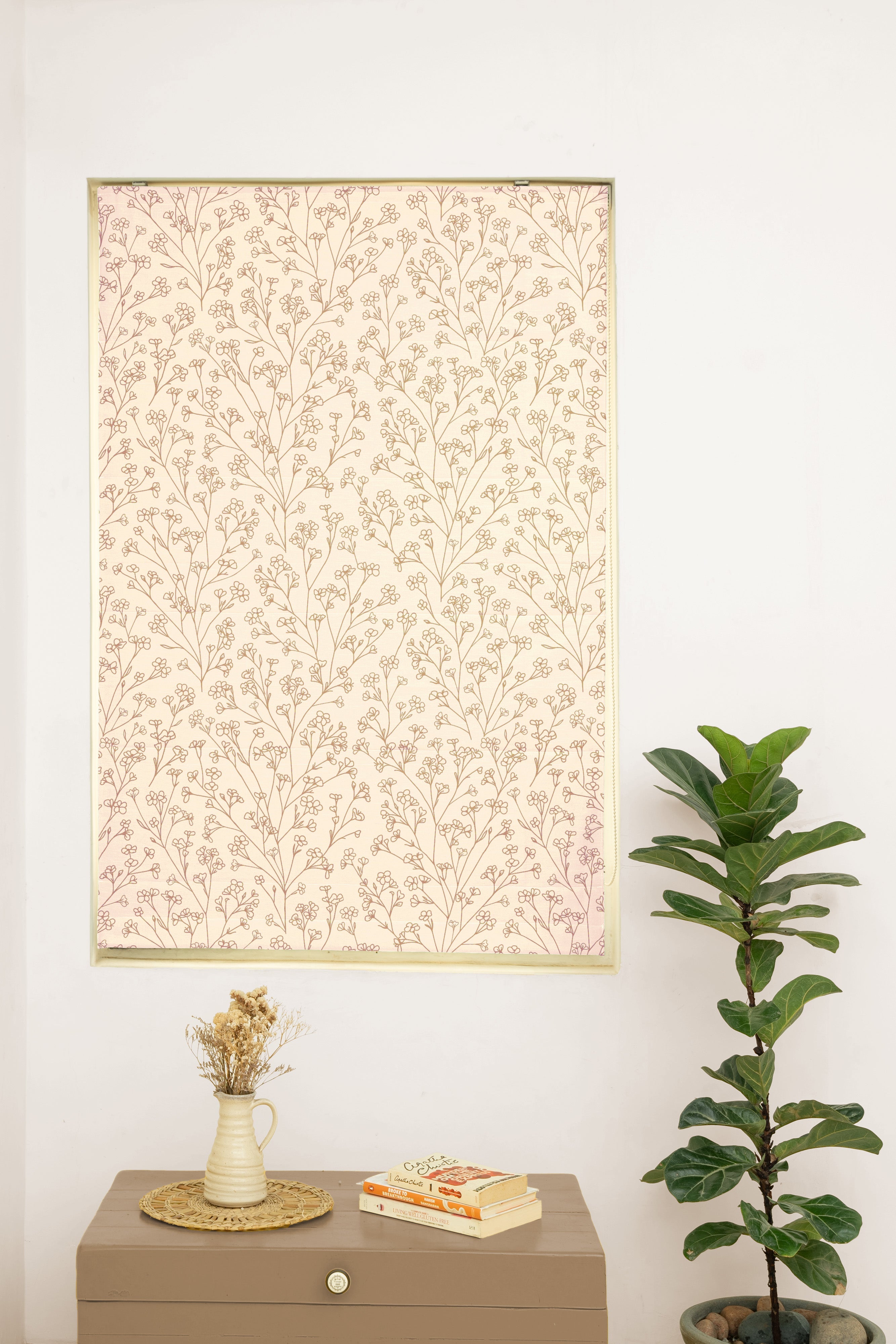 Canopy 100% Cotton Sheer Printed Customizable blind for livingroom & Bedrooms-Light Filtering