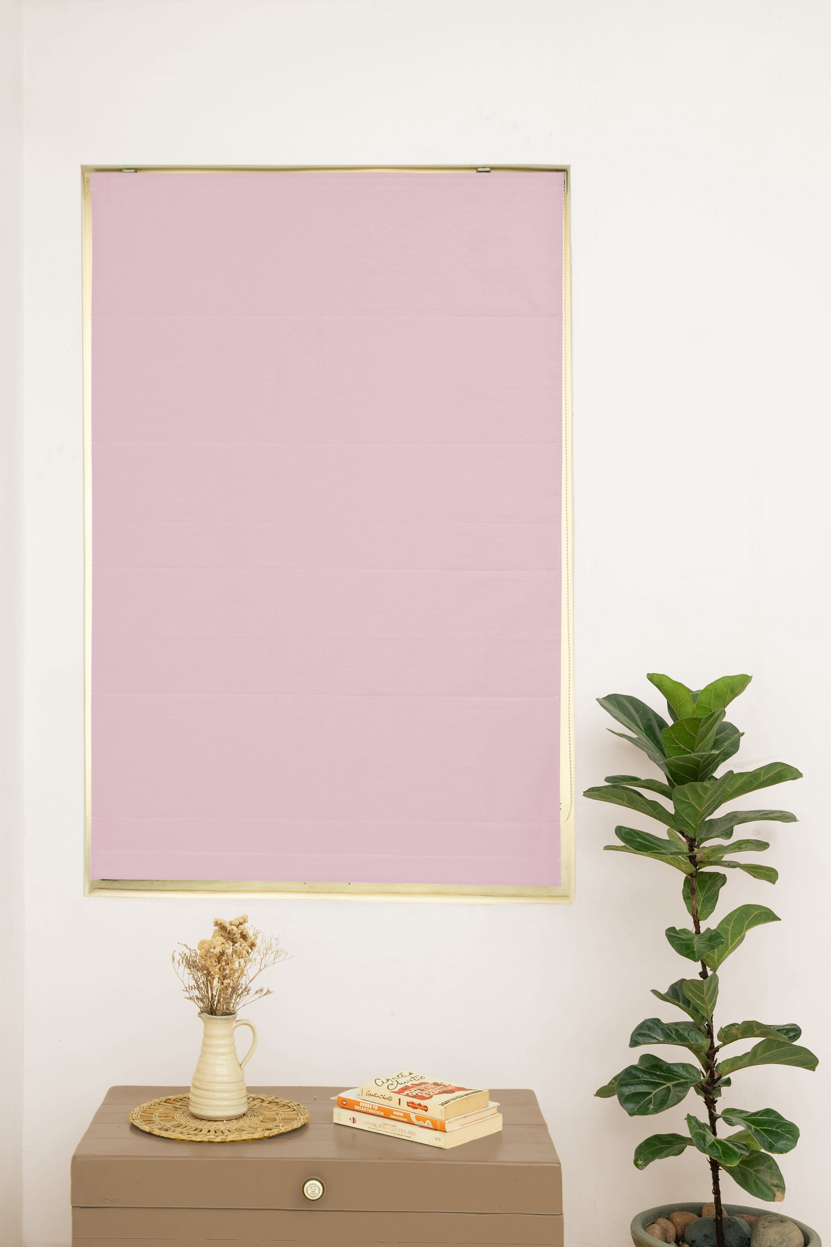 Dusty Lavender 100% Solid Cotton Sheer Customizable blind for livingroom & Bedrooms-Light Filtering