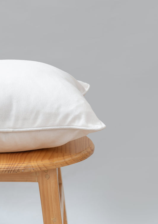 Solid White 100% cotton plain cushion cover for sofa