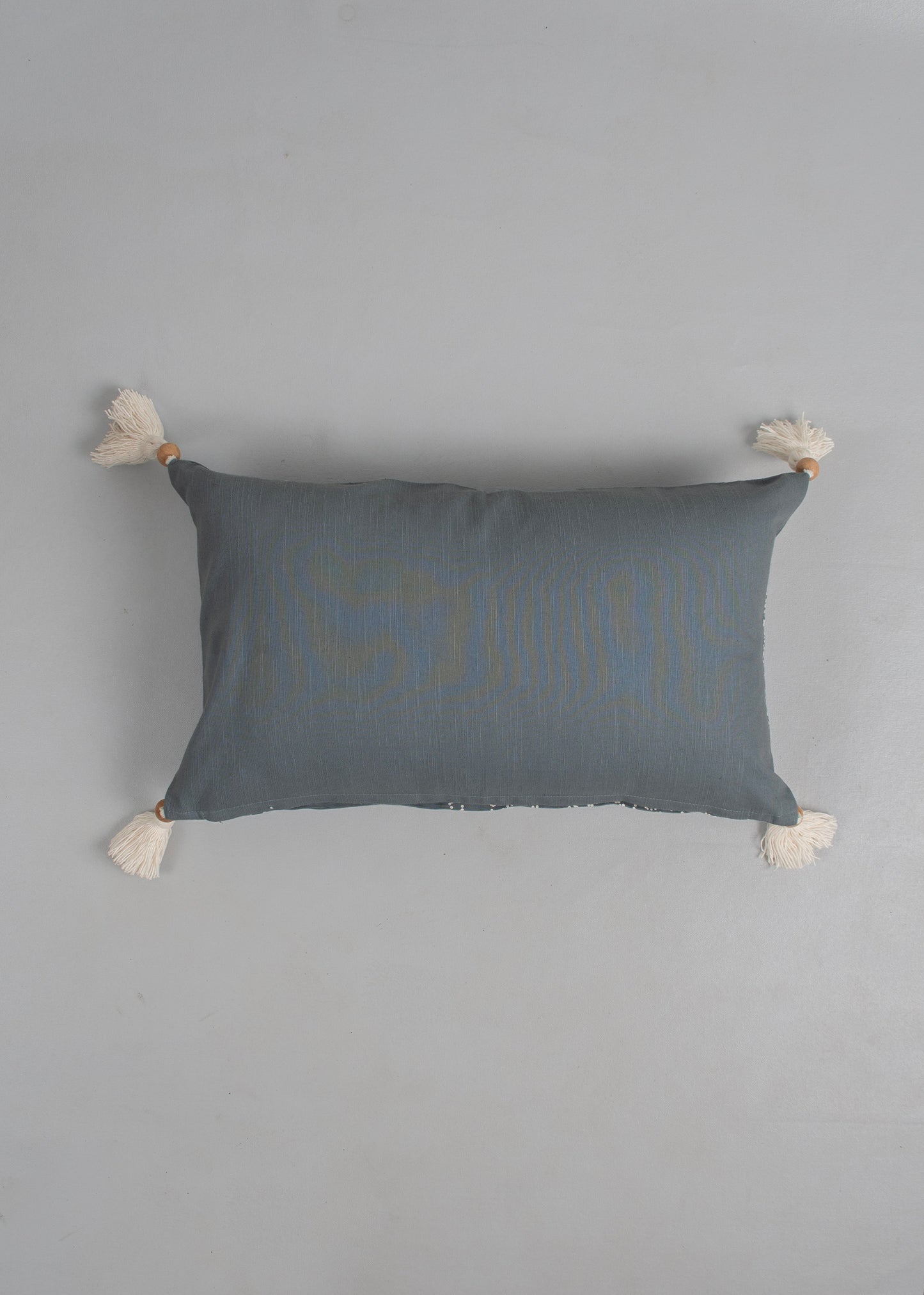 Cosmos Printed 100% Cotton Floral-Geometric Design Cushion Cover for Sofa - Blue