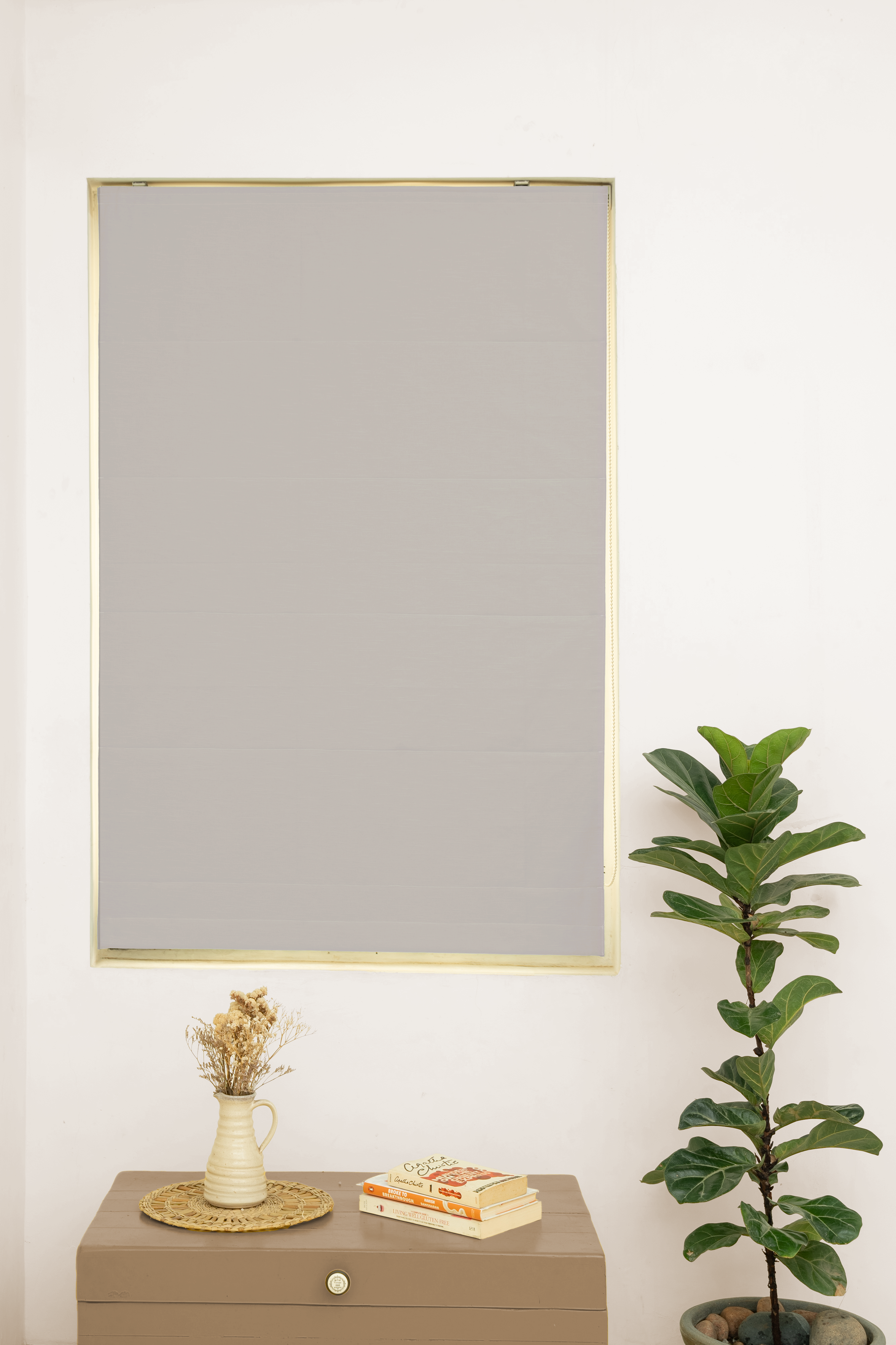 Elephant Grey 100% Customizable Linen Solid blind for living room - Room darkening