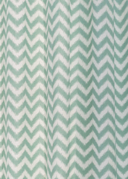 Ikat chevron printed cotton Fabric - Nile Blue