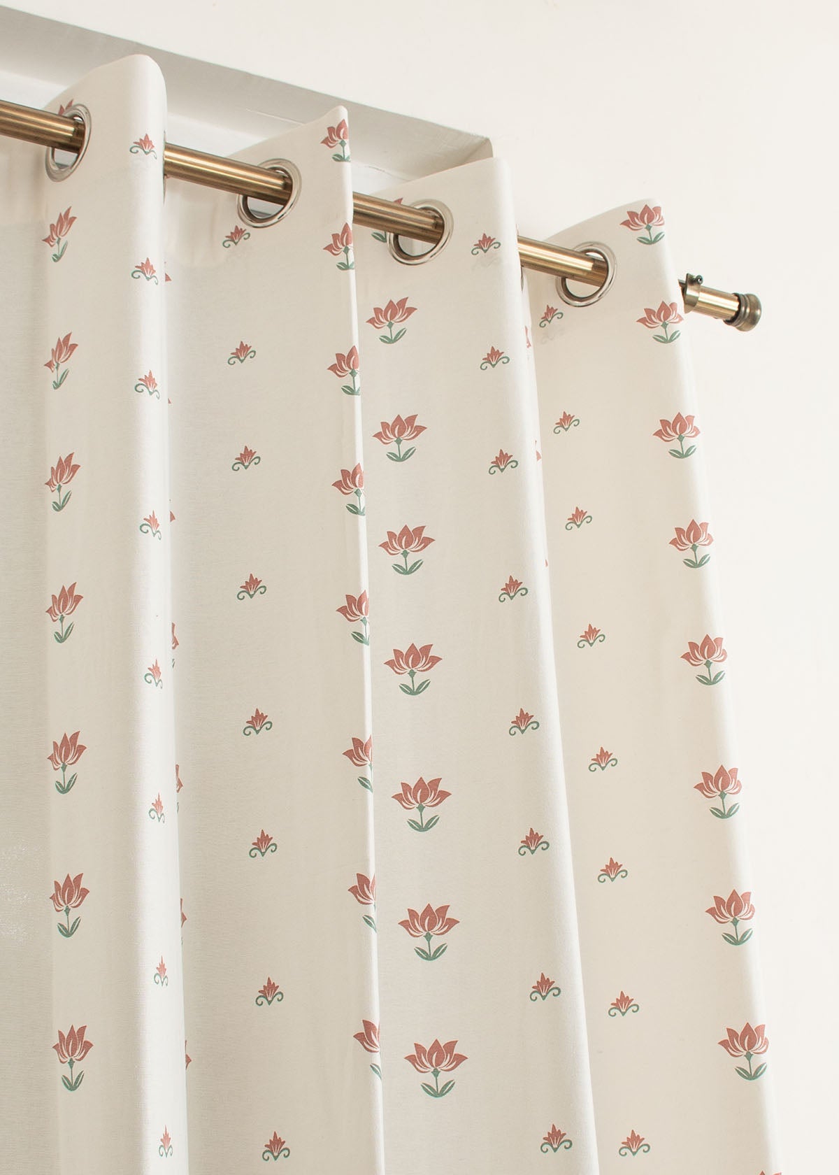 Lotus Pond 100% cotton minimal curtain for living room - Light Reduction - Multicolor - Single Piece