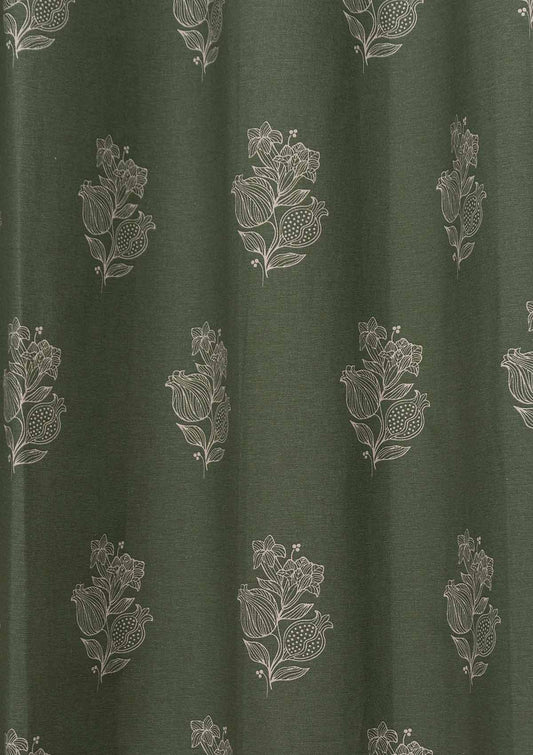 Malabar Printed Cotton Fabric - Pepper Green