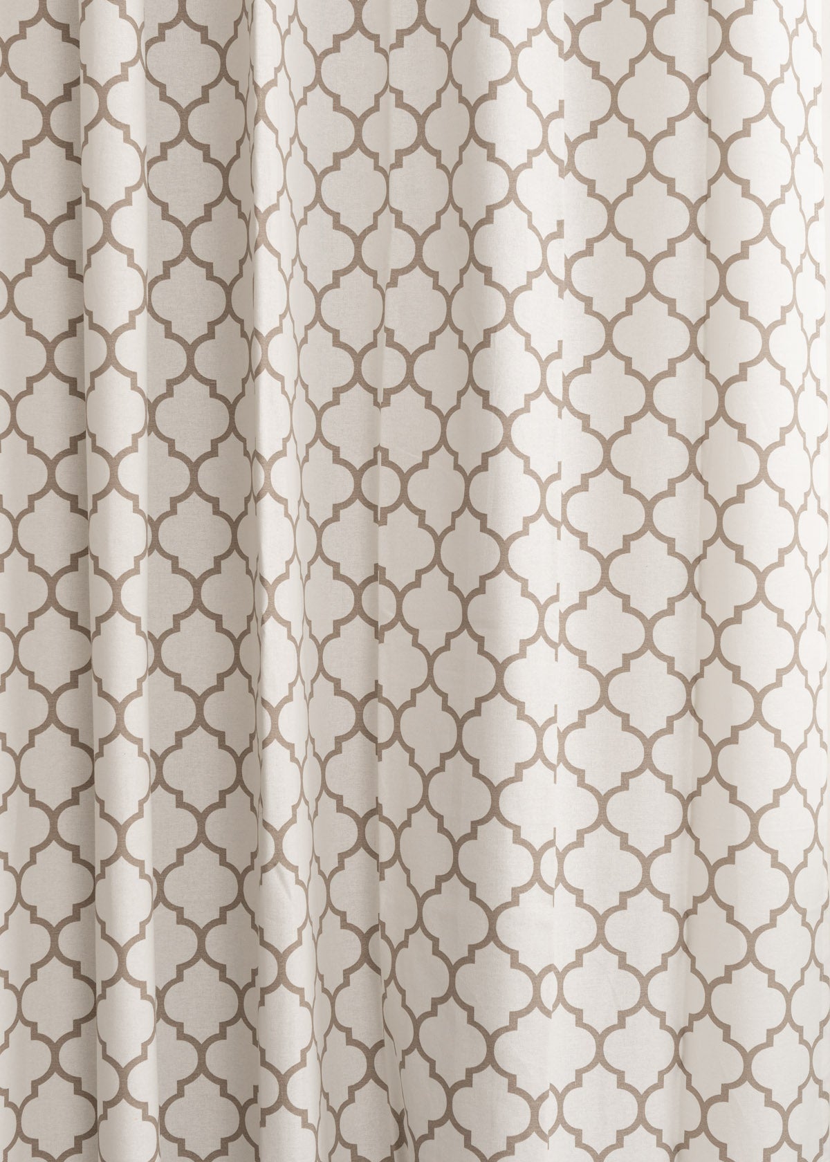 Trellis printed cotton Fabric - Walnut-Grey