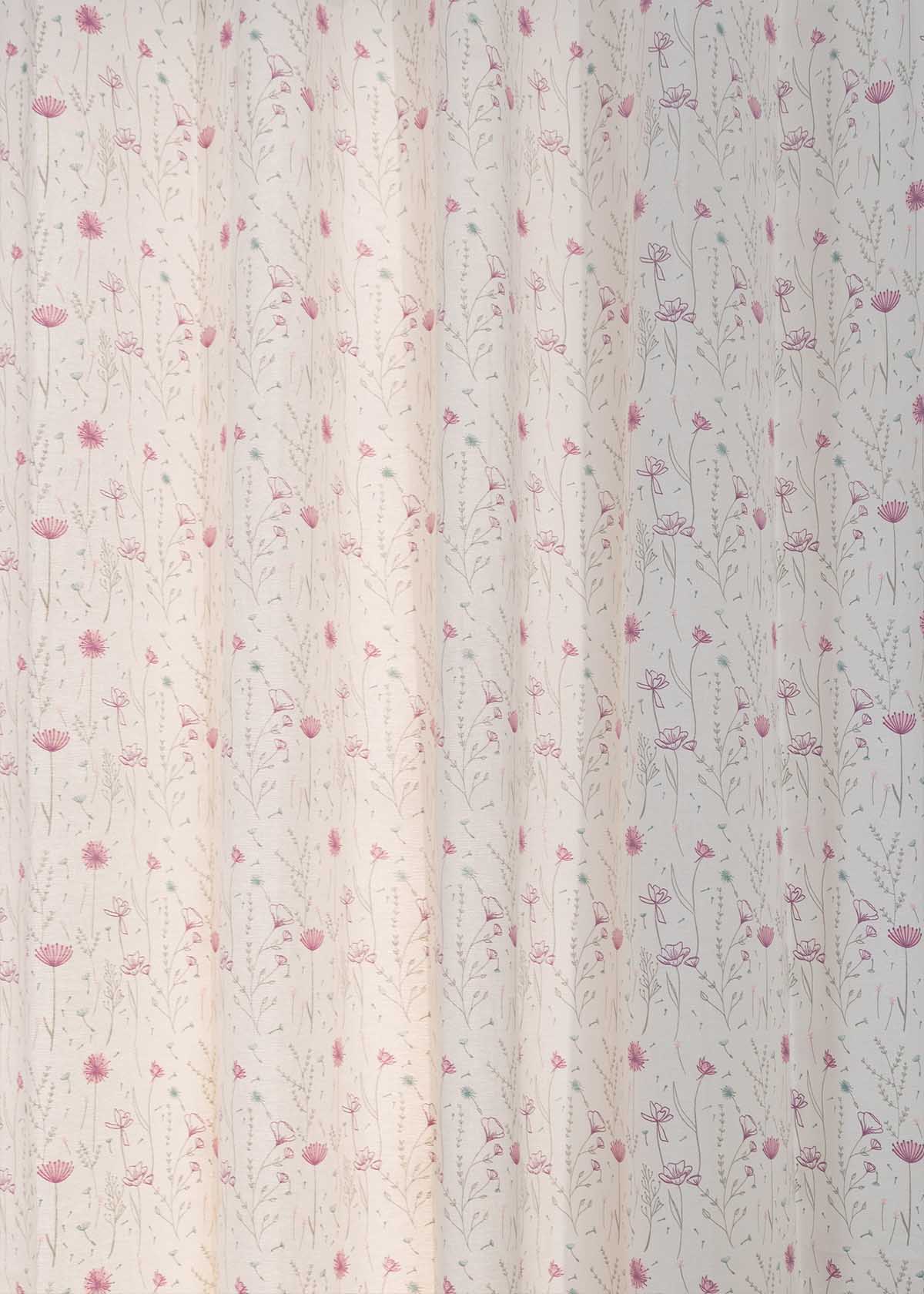 Drifting Dandelion Lavender 100% cotton floral curtain for kids room, living room - Light Reduction - Single Piece
