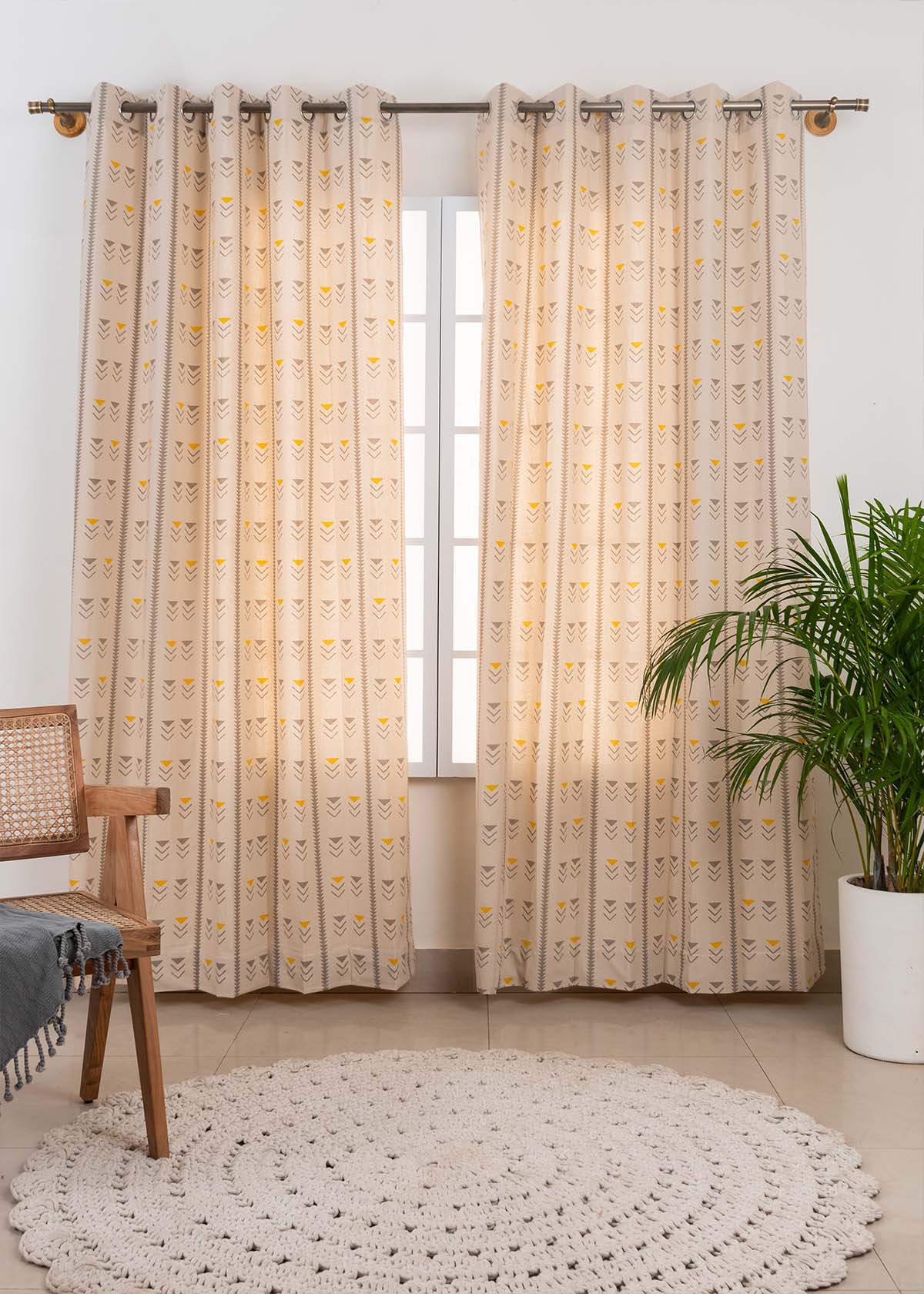 Mudline printed cotton Fabric - Mustard