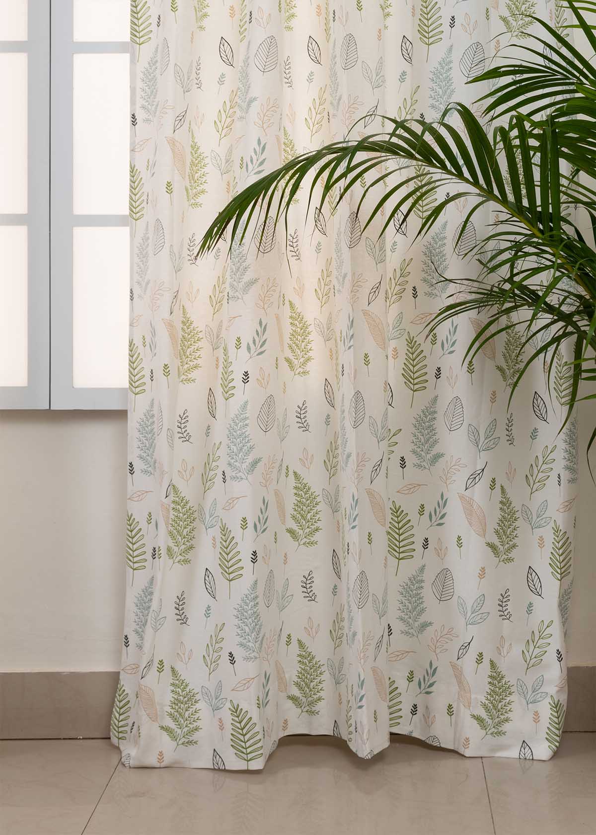 Rustling Leaves printed cotton Fabric - Green