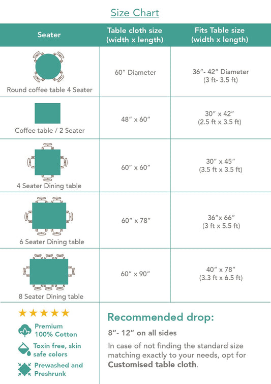 Harvest linen minimal design table cloth for 4 seater or 6 seater dining - Brown