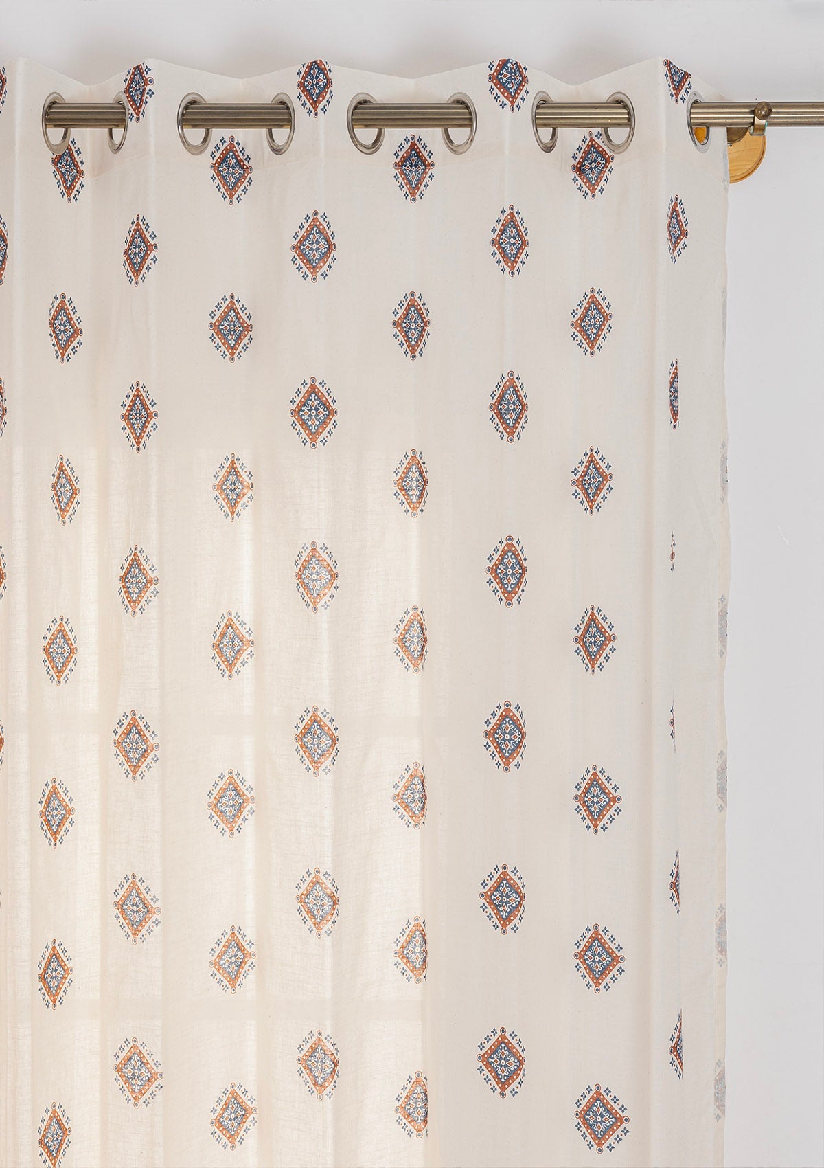 Sapphire 100% Cotton Sheer Textured Curtain for Living & Bedroom - Ligth filtering - Multicolor - Single Piece