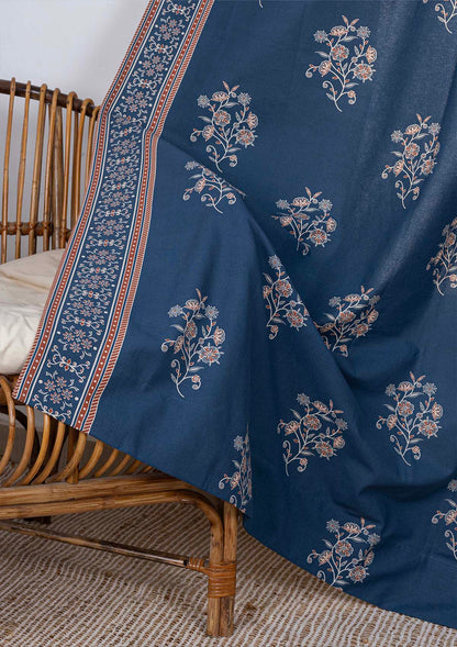 Neela 100% Cotton Printed Curtains for living room & Bedroom - Room Darkening - Multicolor - Single Piece