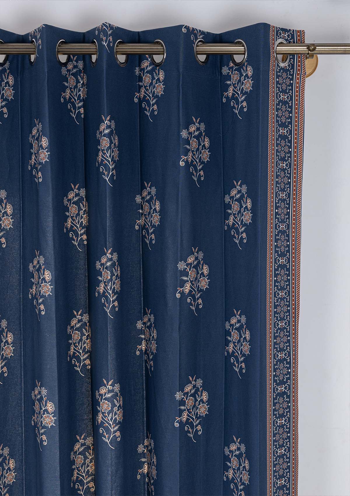 Neela 100% Cotton Printed Curtains for living room & Bedroom - Room Darkening - Multicolor - Single Piece