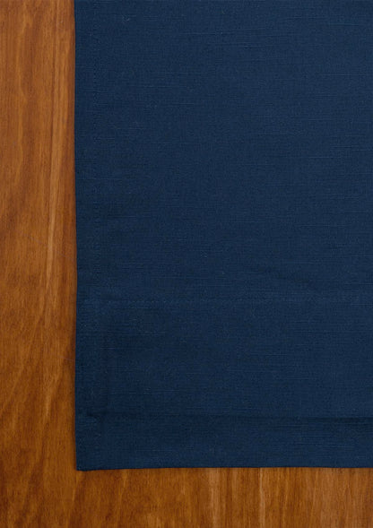 Solid Indigo Blue 100% Cotton Plain Curtain for Living & Bedroom - Room Darkening - Single Piece