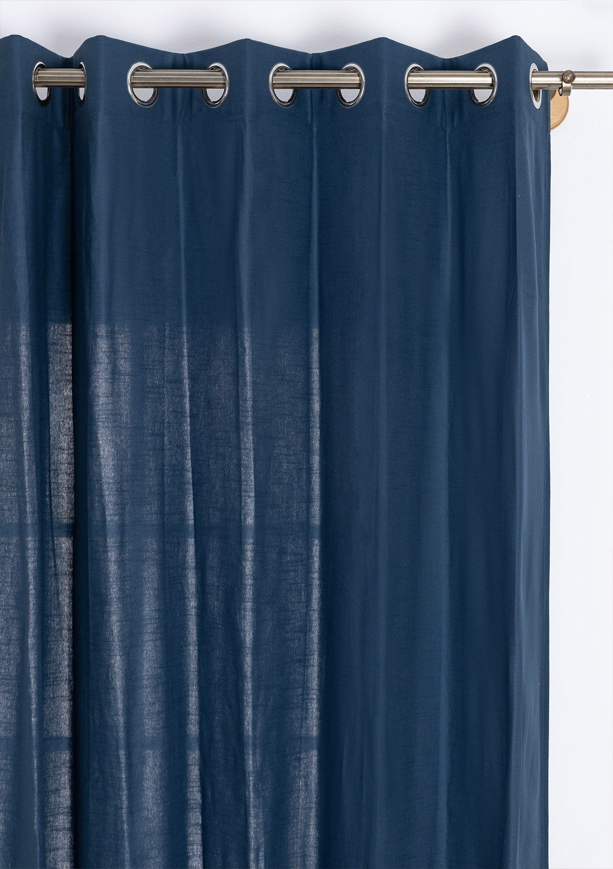 Solid Indigo Blue 100% Cotton Plain Curtain for Living & Bedroom - Room Darkening - Single Piece