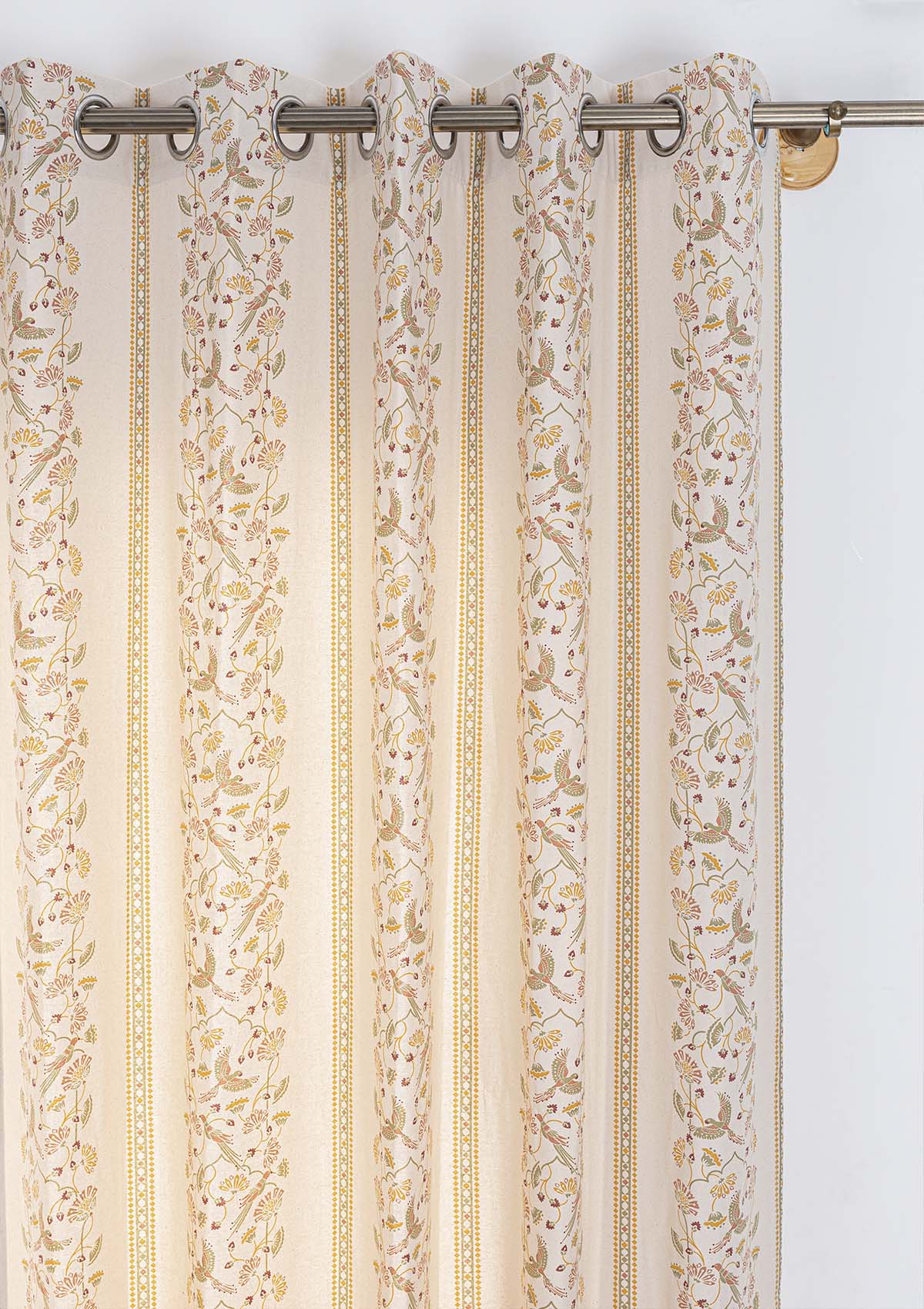 Meenakshi 100% Cotton Printed Curtain for living room & bedroom - Light Reduction - Multicolor - Single Piece