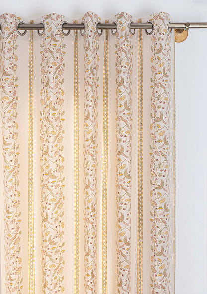 Meenakshi 100% Cotton Printed Curtain for living room & bedroom - Light Reduction - Multicolor - Single Piece