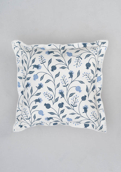 Blue Ruby 100% cotton floral cushion cover for sofa - Powder Blue