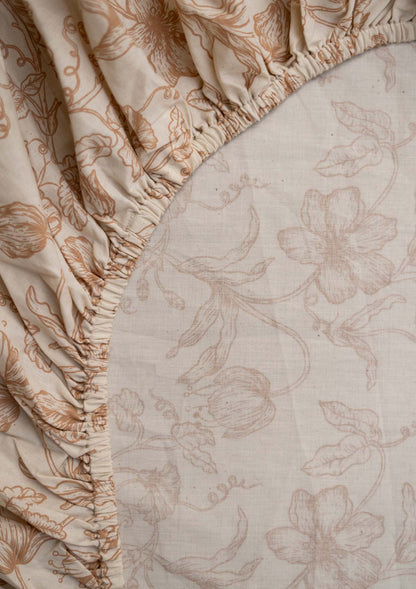 French farmhouse Fitted sheet sheet - Beige