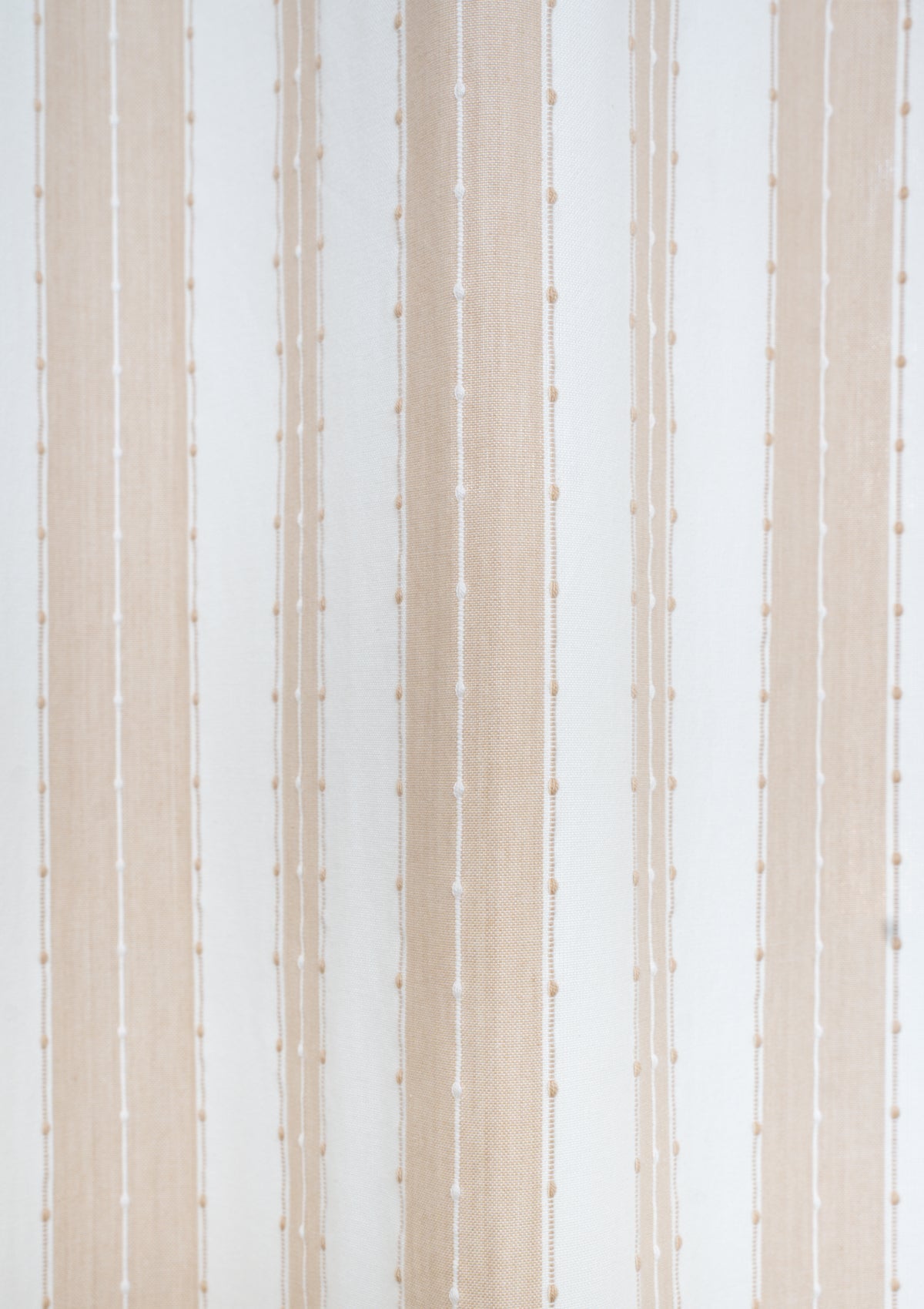 Caramel 100% cotton geometric curtain for living room -Room darkening - Beige - Single Piece