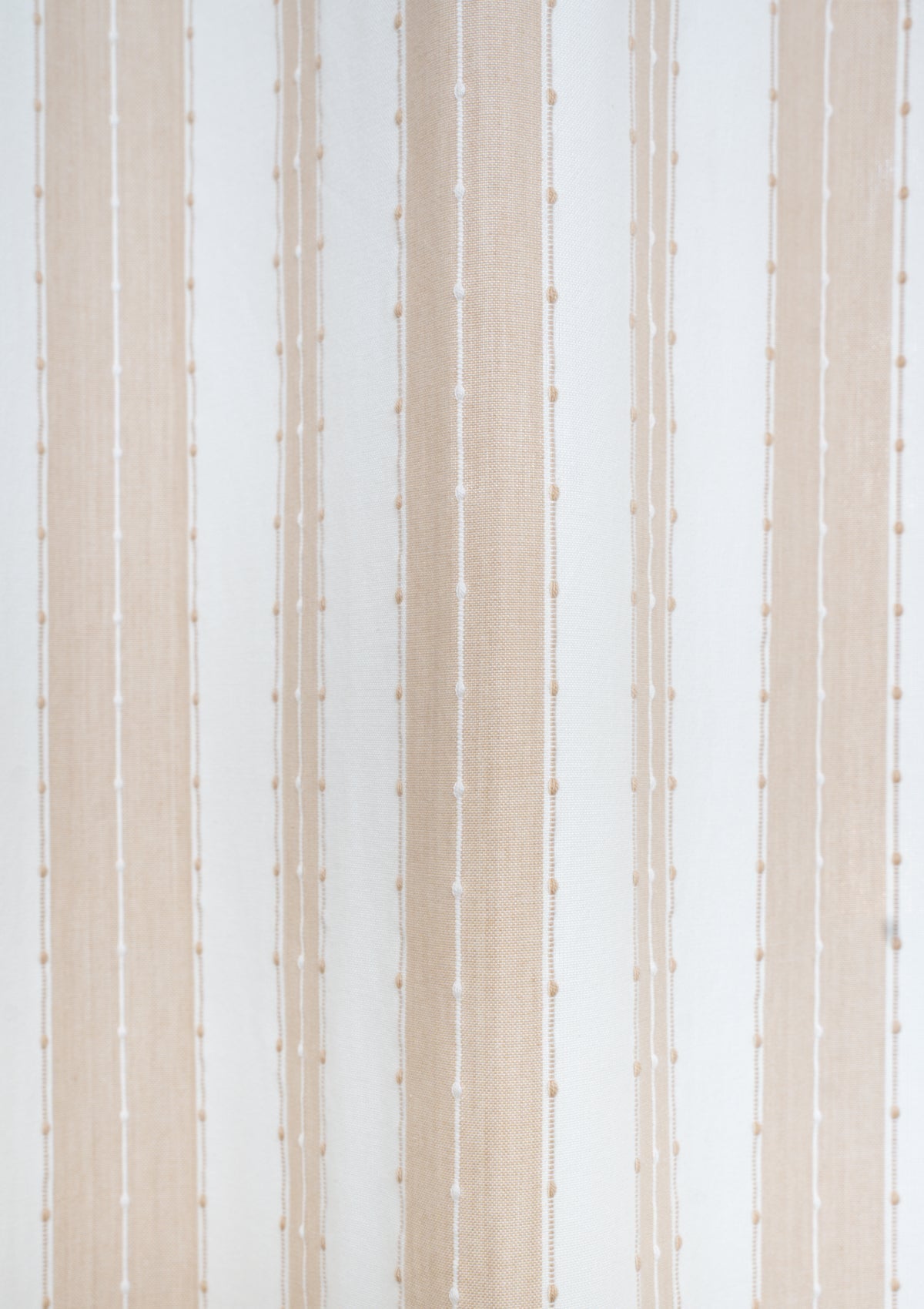 Caramel embroidered printed cotton fabric - Cream