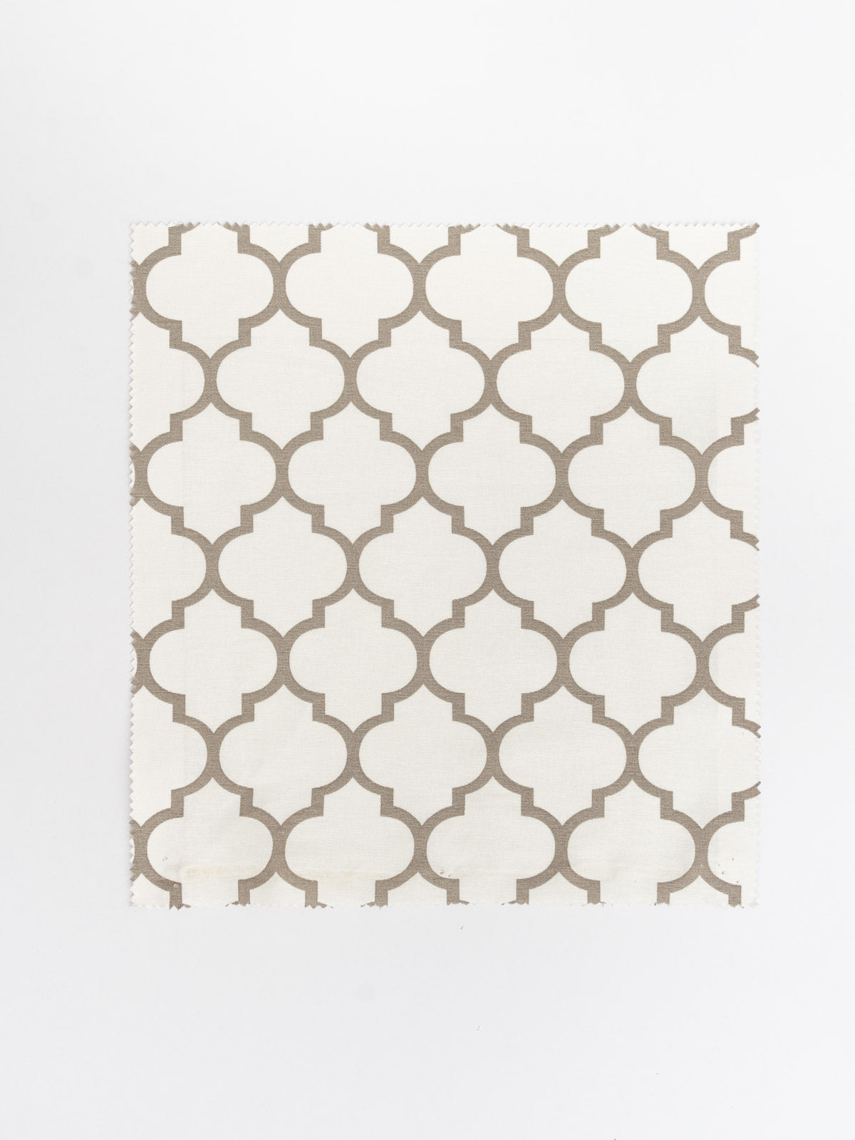Trellis printed cotton Fabric - Walnut-Grey
