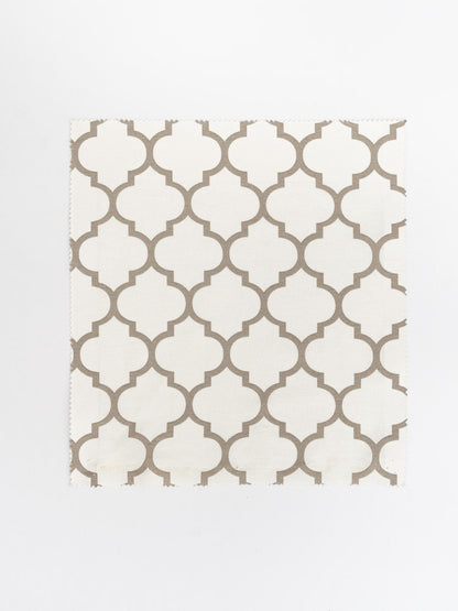 Trellis printed cotton Fabric - Walnut-Grey