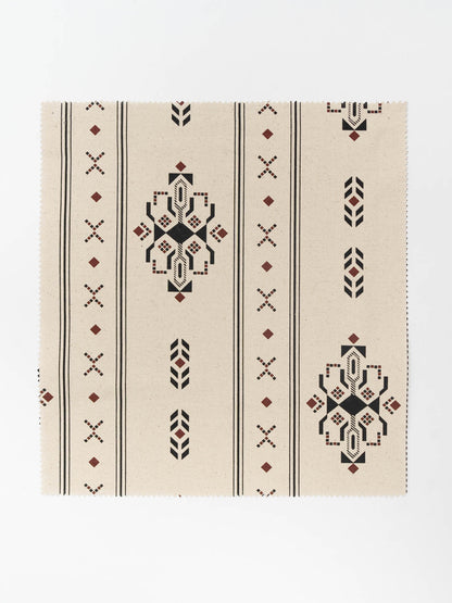 Gypsy 100% cotton geometric fabric for living room - Room darkening - Black