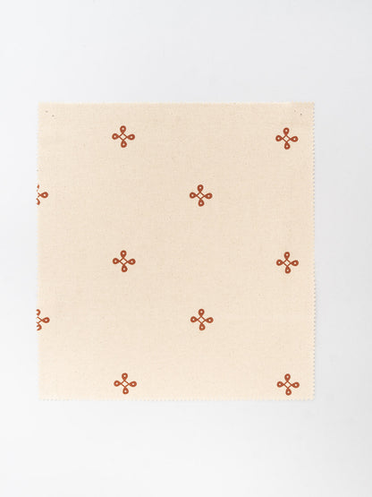 Kolam minimal Printed 100% Cotton Fabric for Living Room and Bedroom - Room Darkening - Brick red