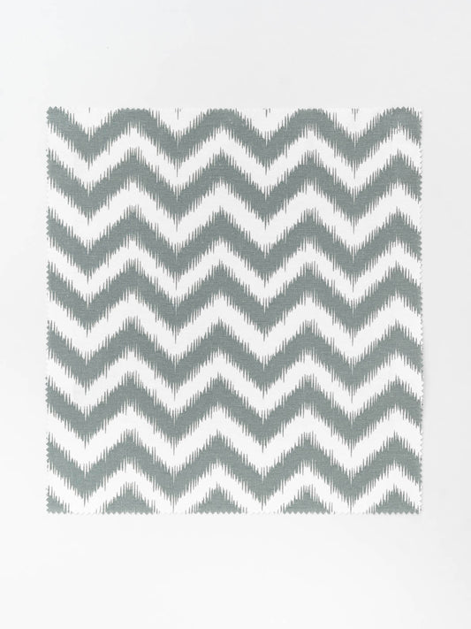 Ikat chevron printed cotton Fabric - Grey